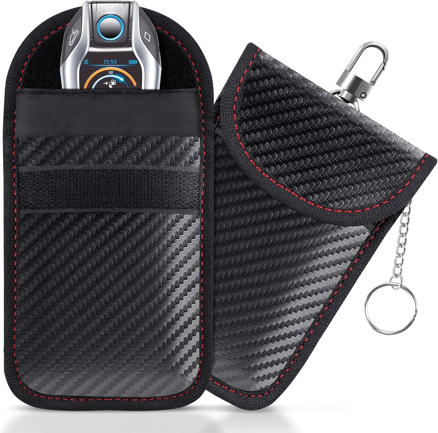 Faraday Key Fob Pouches 2 Pack, RFID Signal Blocking Bags For Car Keys, Remote Protectors…