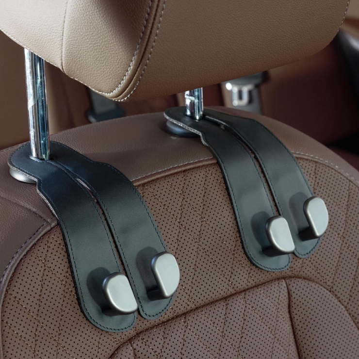 CoBak Purse Hook For Car Universal Premium Stitched Leather And Aluminum-Magnesium Alloy…