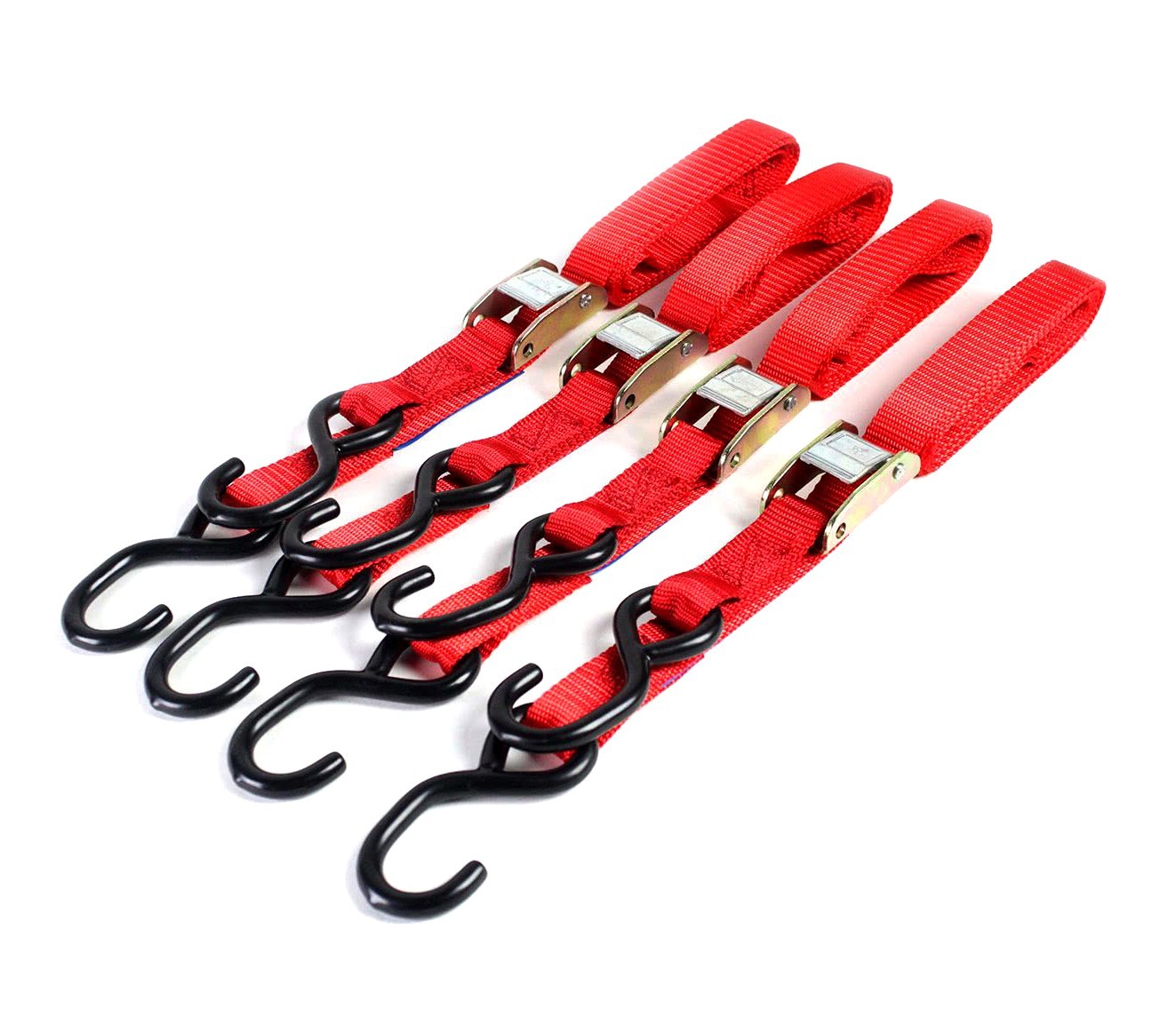 4X Motorcycle Tie Down Straps Auto Lock Transport Bike Van Trailer 1.8M X 25mm