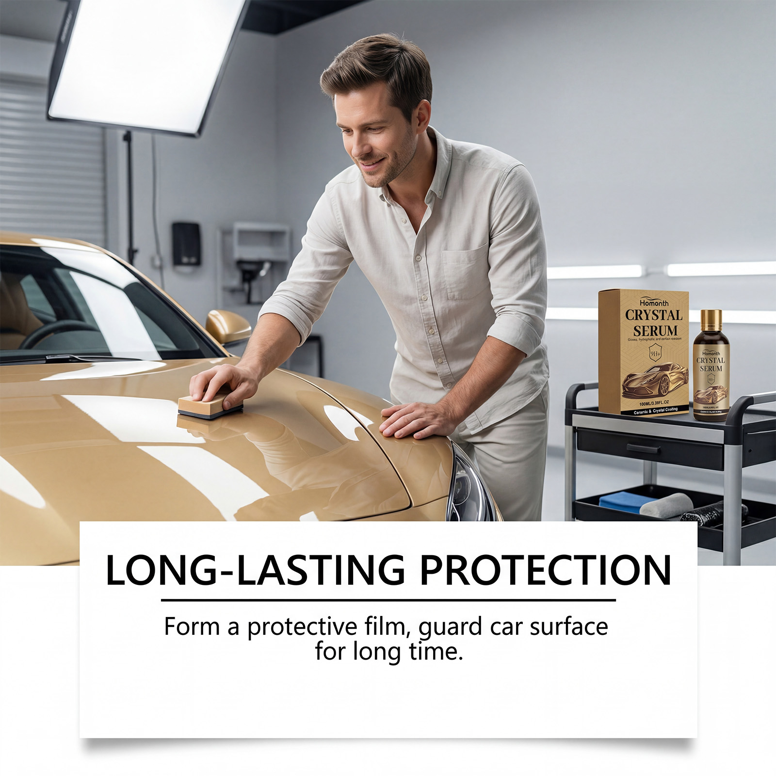 Car Ceramic Coating Kit, Paint Gloss Anti Stain Protective Coating Set With Tools
