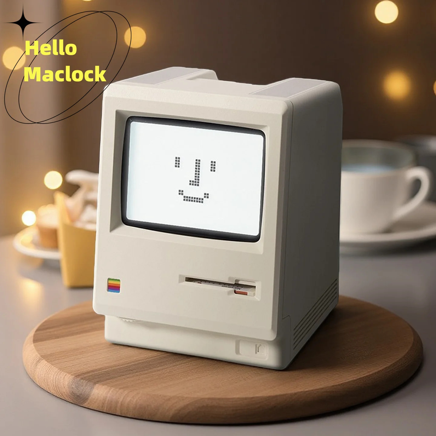 Retro Maclock Macintosh Alarm Clock A Classic Desktop Ornament Digital Clock