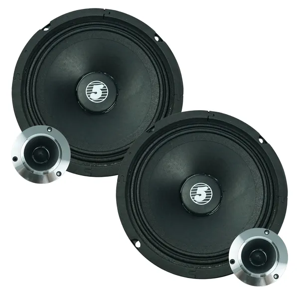 5 Core 6.5" Mid-Range Replacement 2Pc Pro Audio Car Speaker 360W 4 Ohms/8 Ohms 60W…