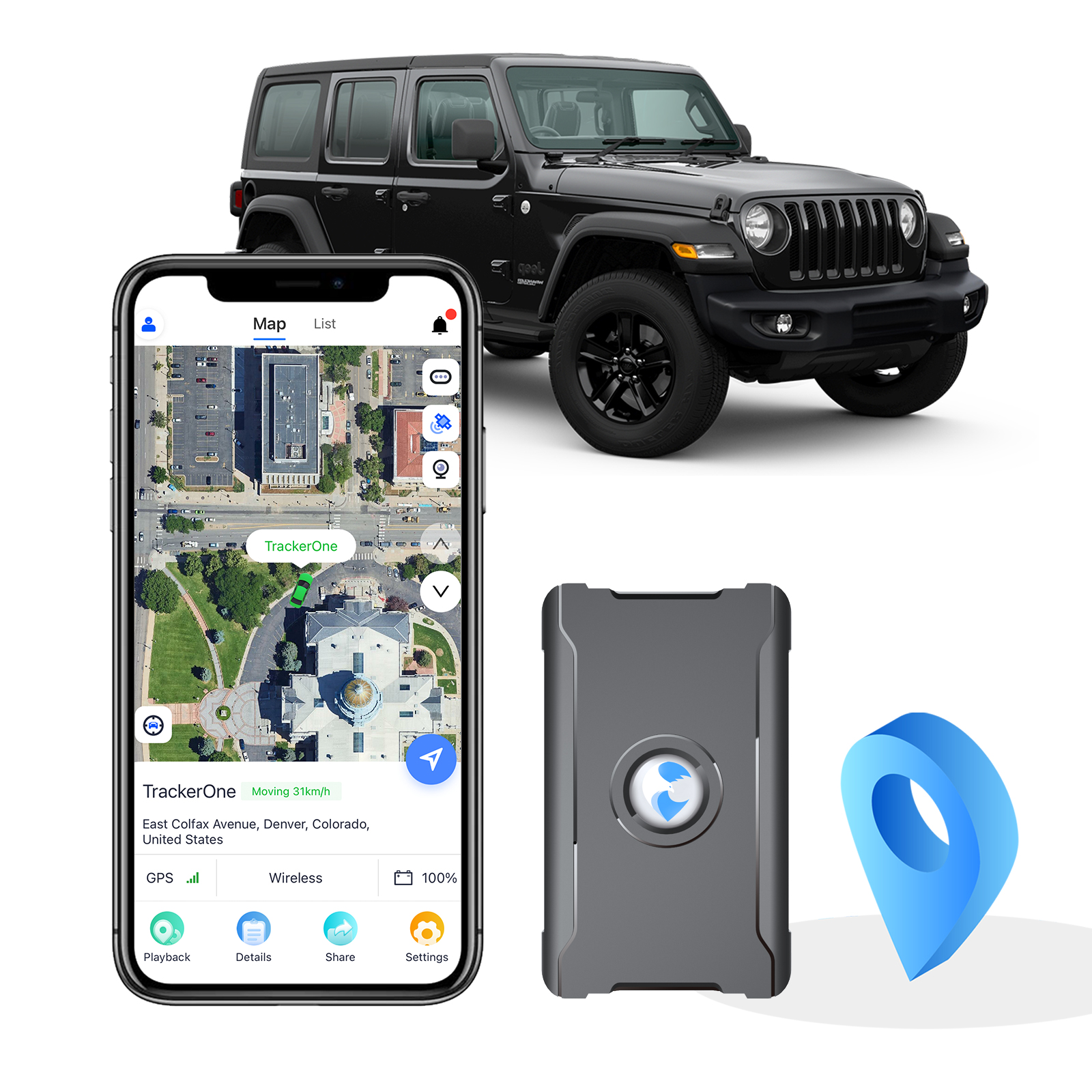 Anti-Theft Hidden GPS Tracker With Remote Control Real-Time Vehicle Tracker For Car…