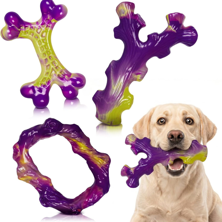 Tough Dog Toys For Aggressive Chewers 3 Pack, Indestructible Dog Toys For Large Dogs, Dog…