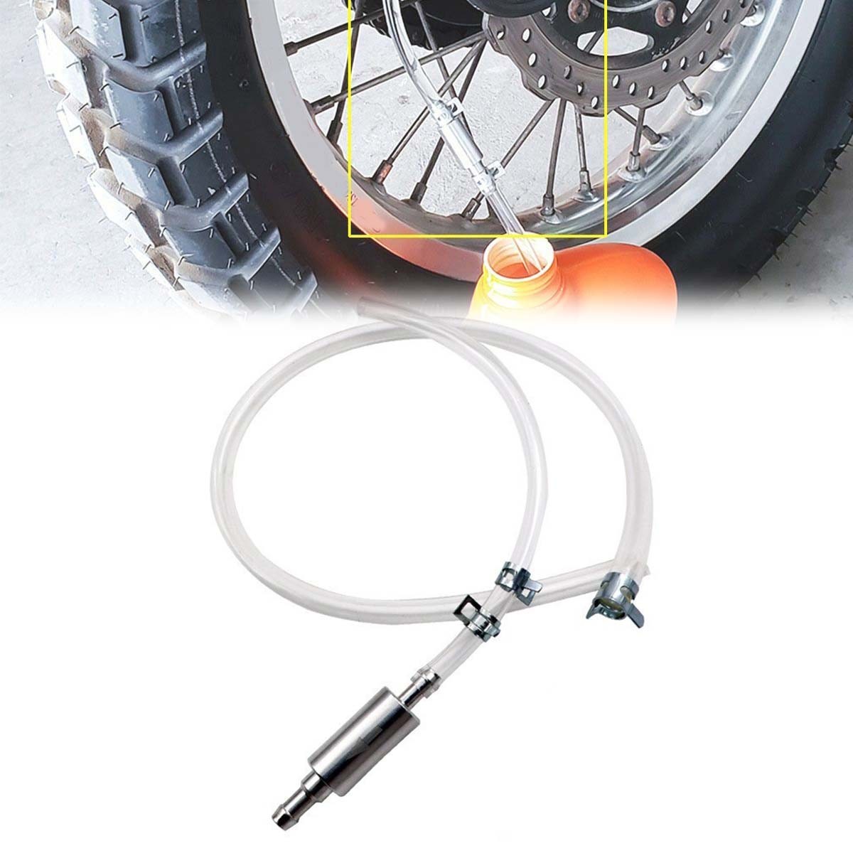 2-Pack Brake Bleeder Hose, One Way Check Valve Tube Bleeding Tool Kit
