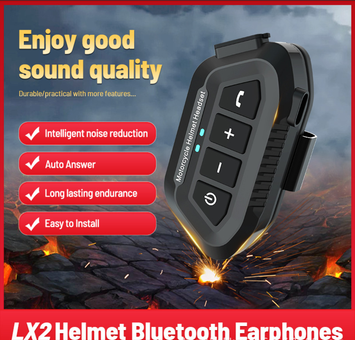 Exclusive LX2 Motorcycle Bluetooth Headphones, Waterproof Rider Wireless 5.3 Helmet…