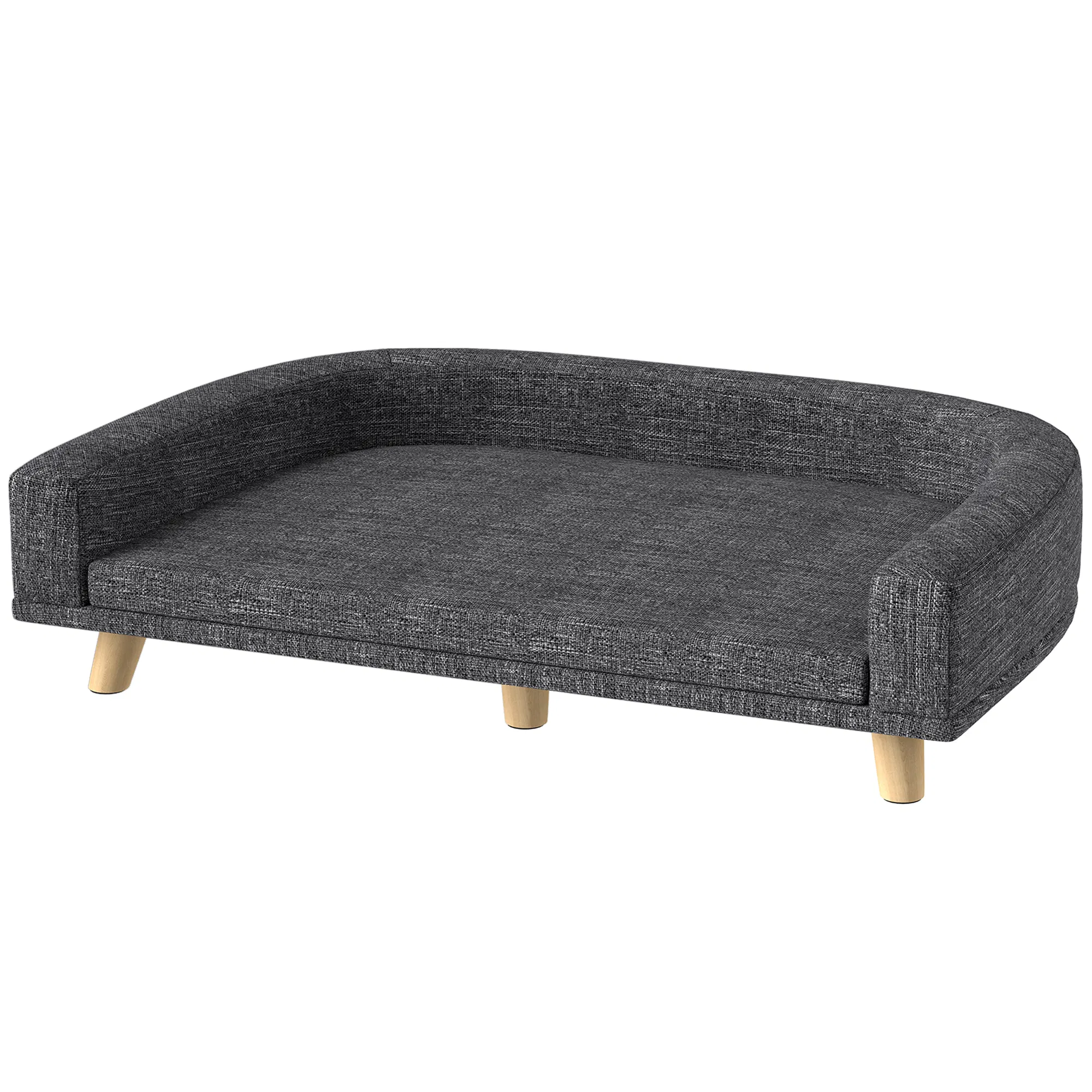 Dog Sofa for Large Dogs with Washable Cover, Anti-slip Foot Pads, Dark Grey