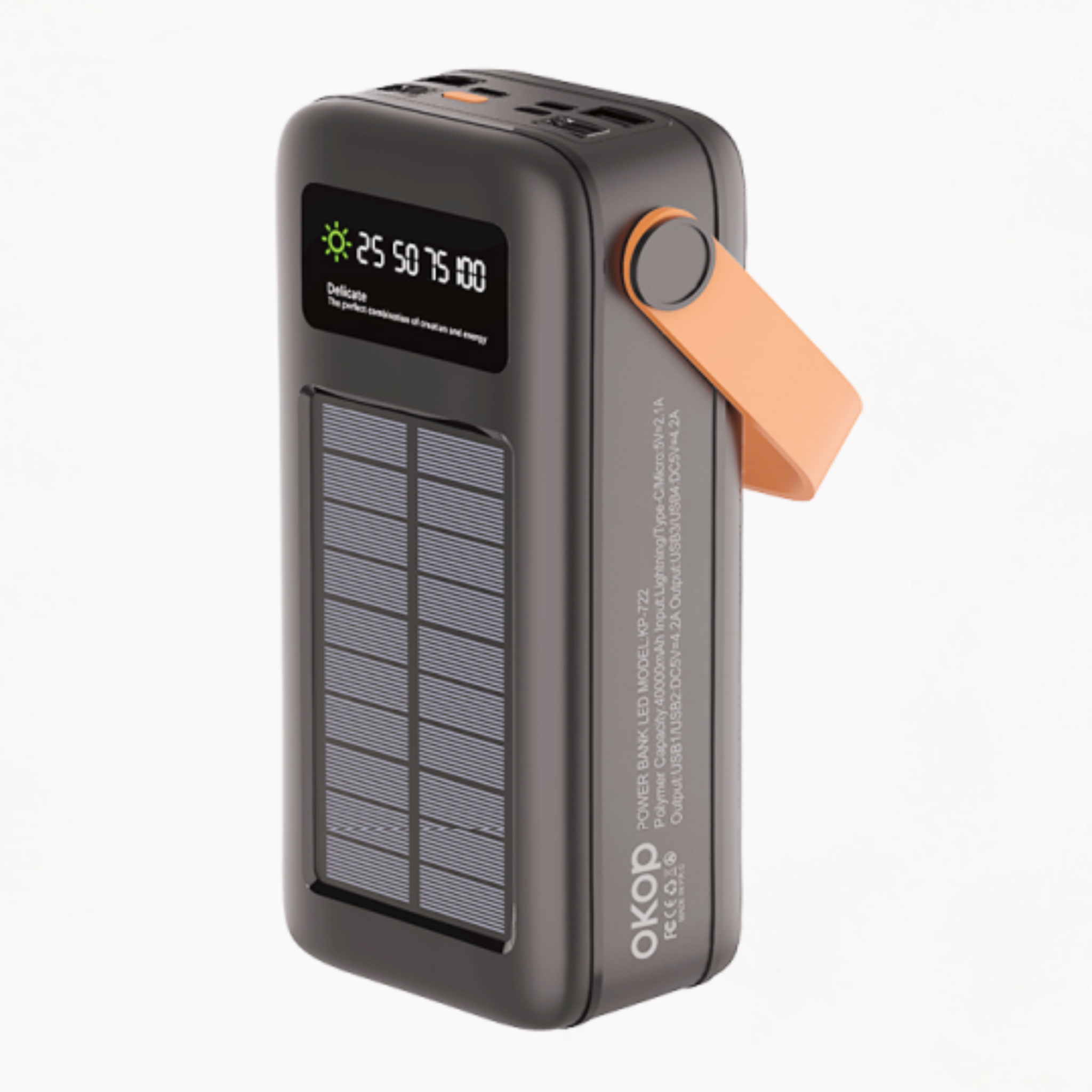 KP-722 Best-selling 40,000mAh High-Capacity Portable Power Bank With Handle And Digital…