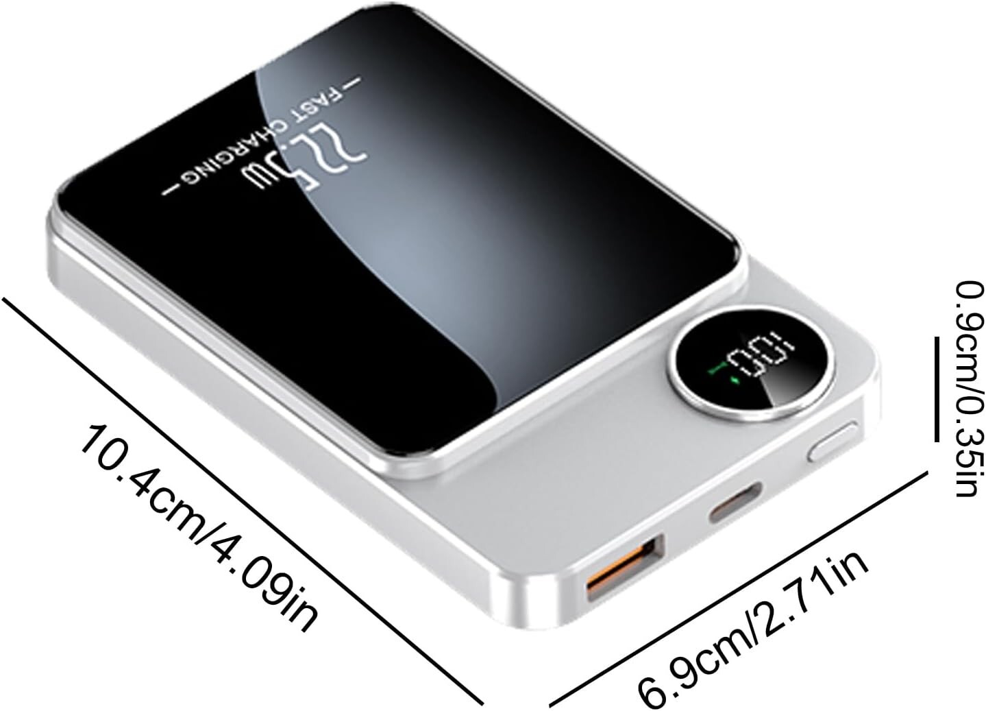 Silvery-Magsafe Power Bank Portable Charger Magnetic Battery Pack For I Phone For Samsung…