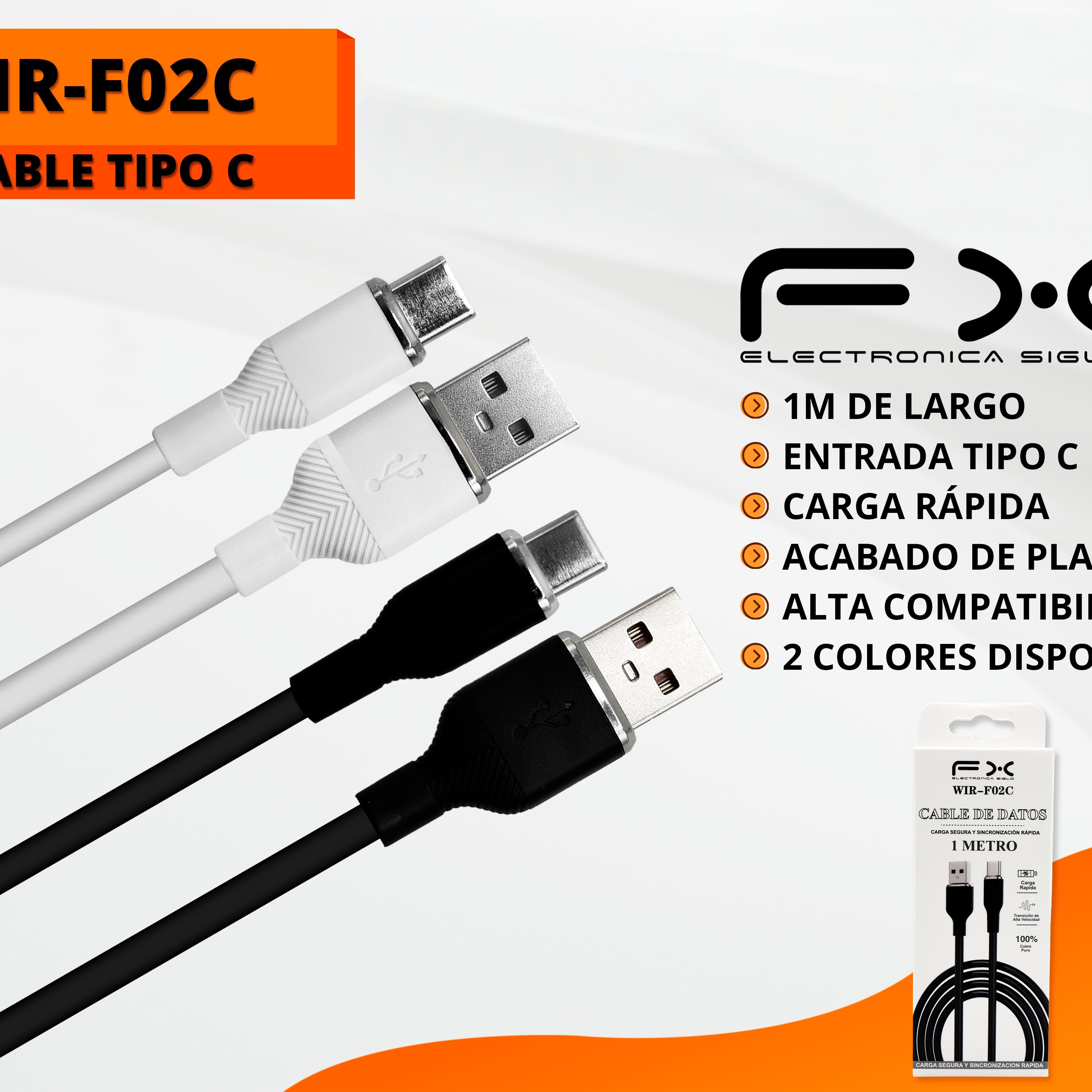 Type-c Charging Data Cable Usb Interface White 1m