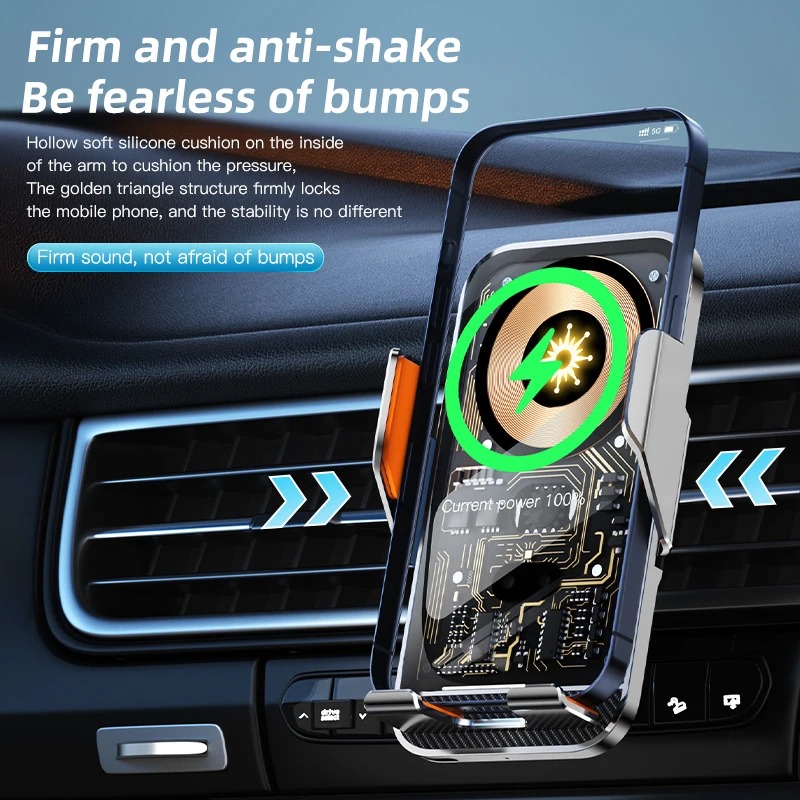 Universal Car Mount With Wireless Charging Function For Mobile Phones, Transparent Air…