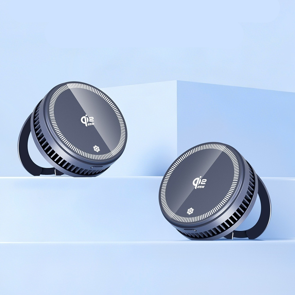 Compact Portable 2-in-1 Wireless Charger And Cooling Stand