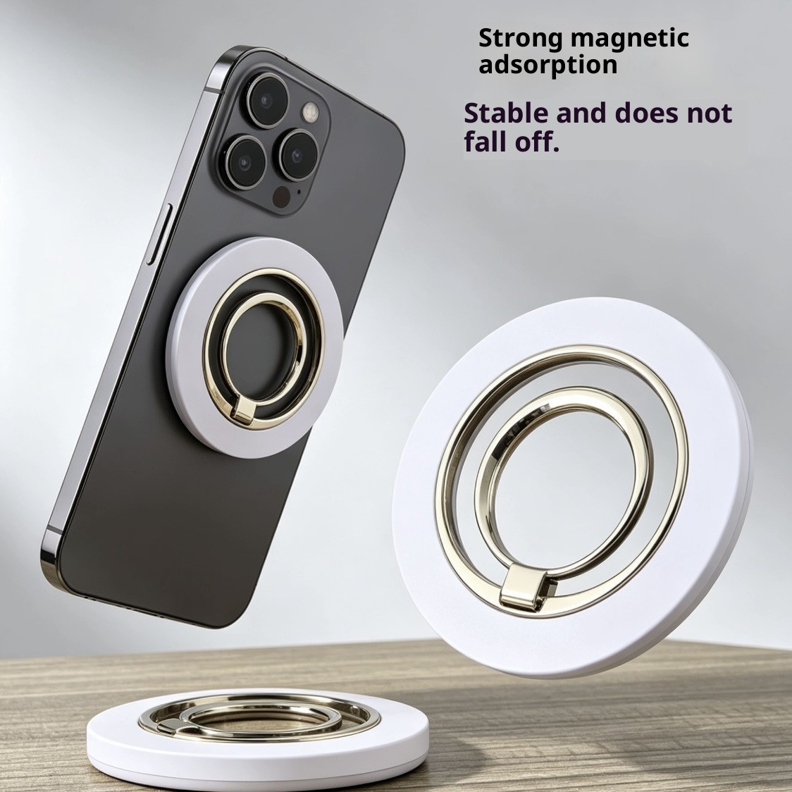 Zinc-alloy Ultra-thin Magnetic Ring Desktop Stand