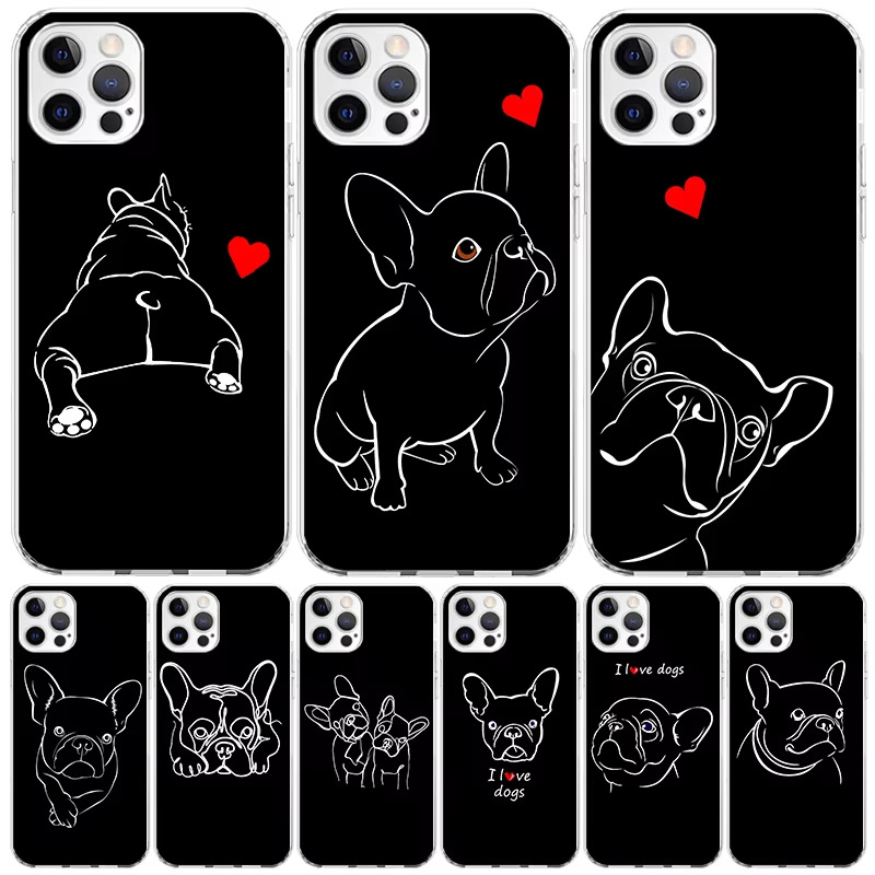 Creative Art Line Dog Heart Phone Case