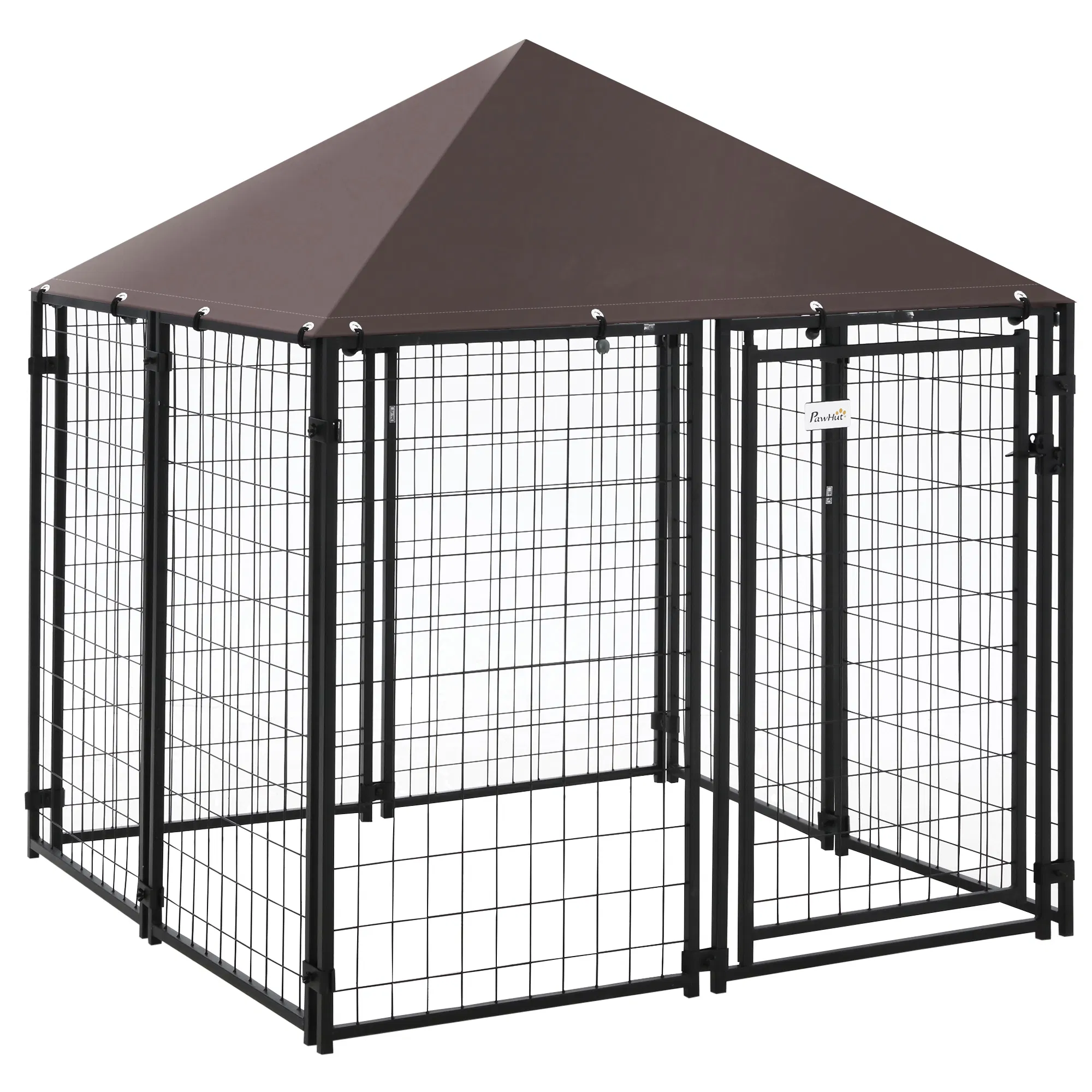 Outdoor Dog Kennel, Welded Wire Steel Fence, Lockable Pet Playpen Crate, with Water…