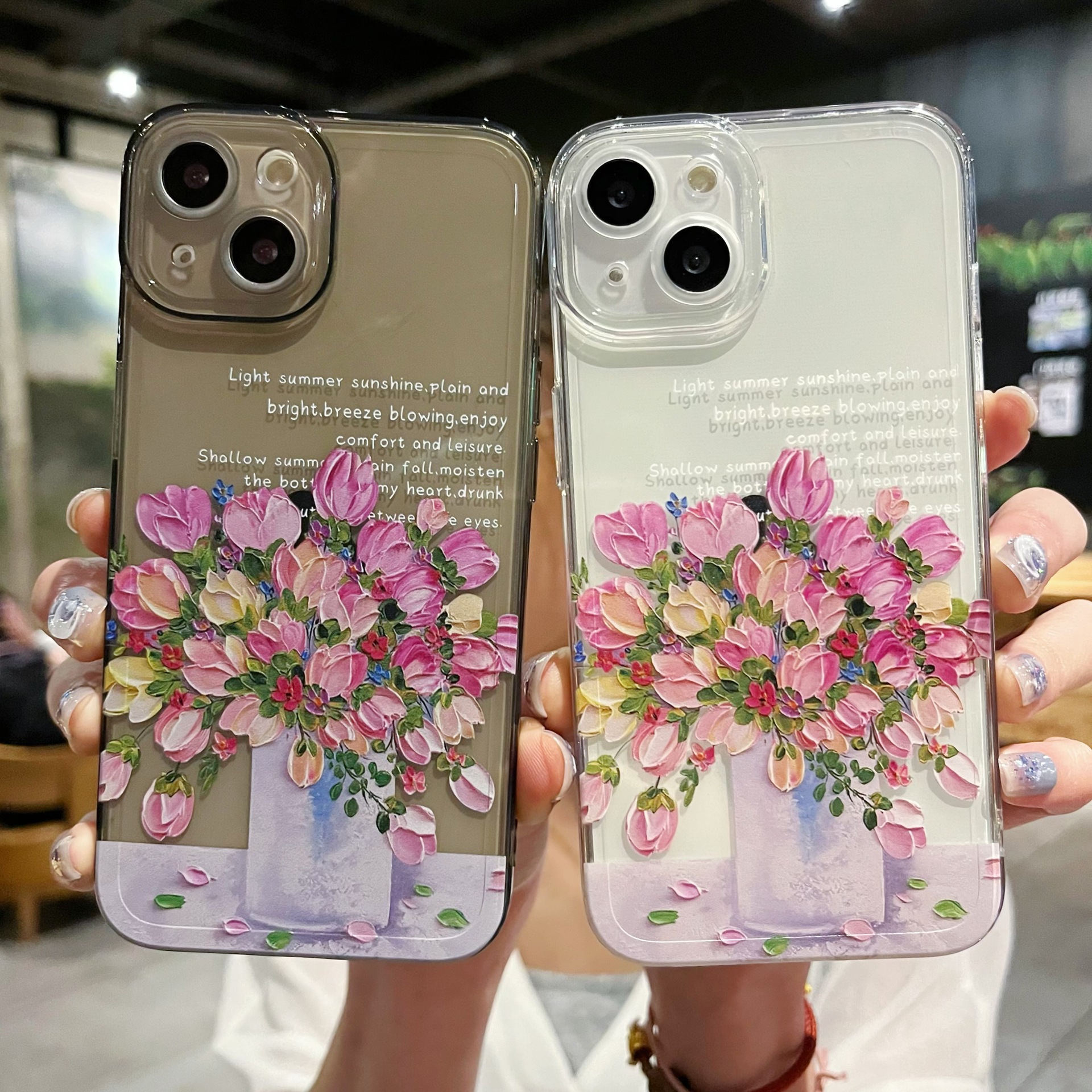 Simple Little Flower Transparent Protective Cover Phone Case