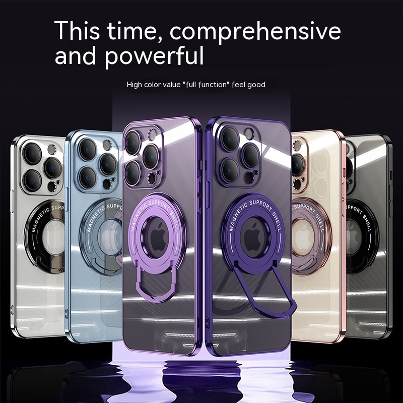 Iphone15 Pull Rod Magnetic Suction Phone Case Electroplating 14 Invisible Bracket…