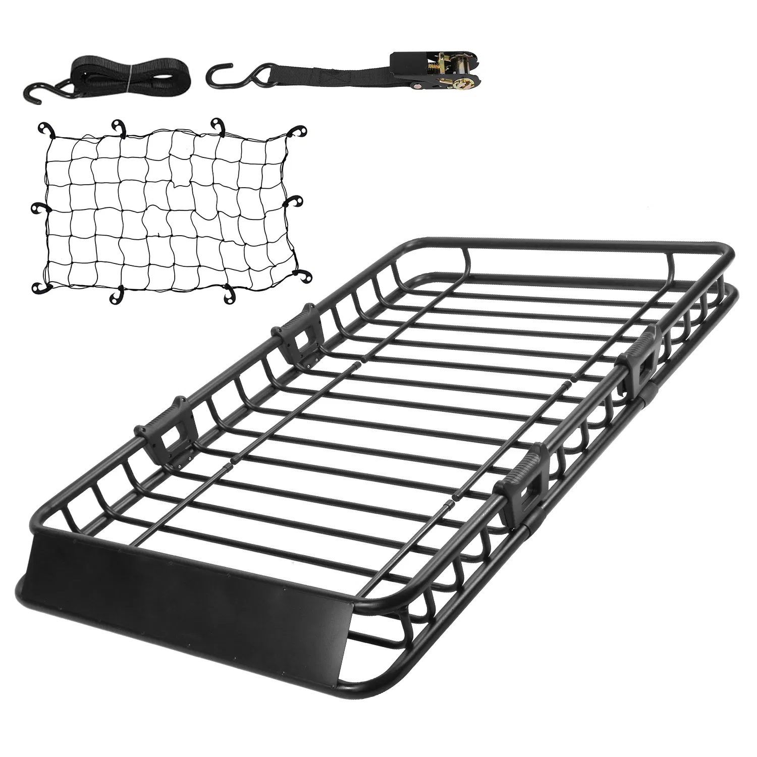 63x39x6.3in Universal Roof Rack Cargo Carrier Car Top Luggage Holder Basket with Hook…