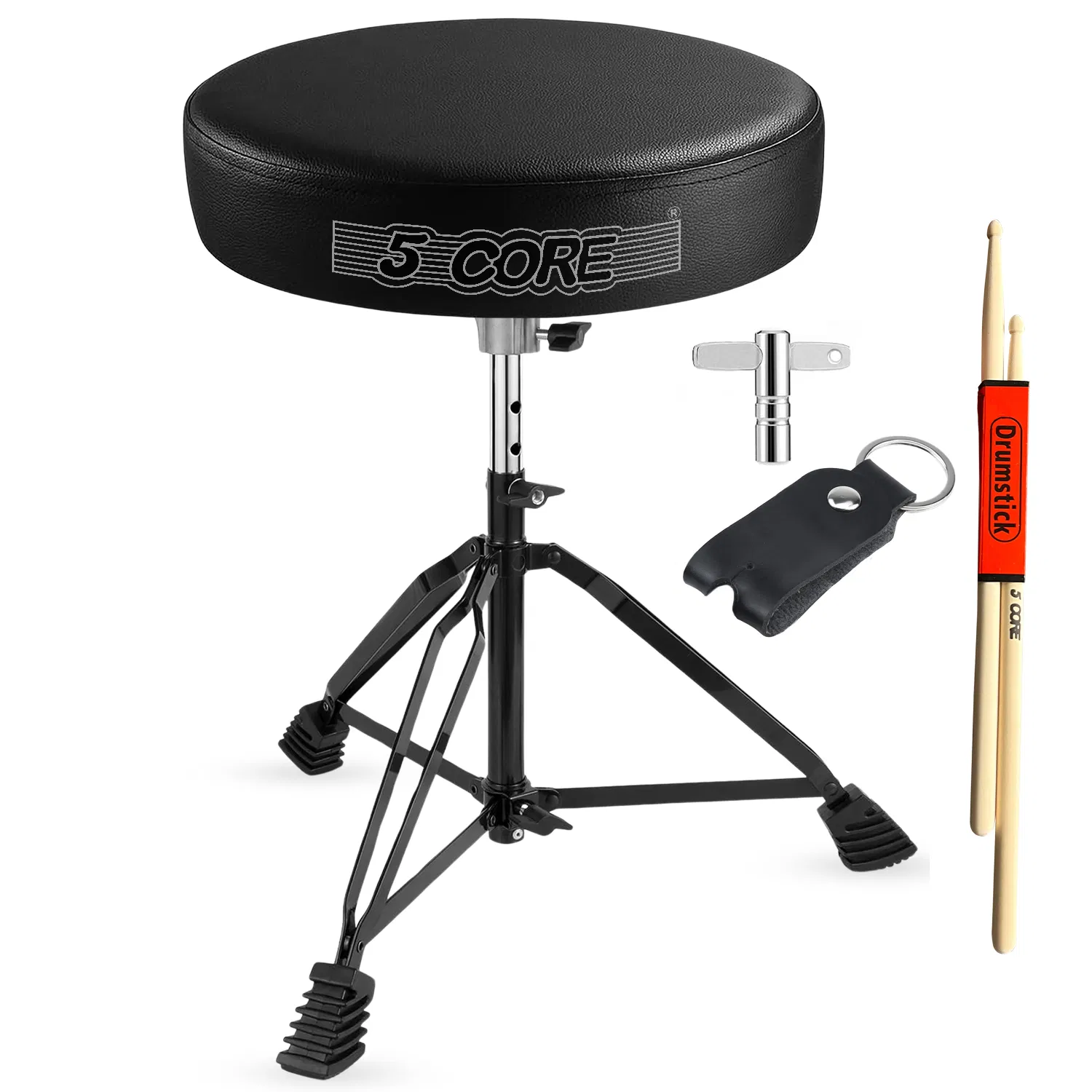 5 Core Drum Throne 3 Inch Thick Padded Comfortable Guitar Stool Double Braced Drummer…