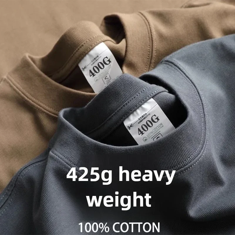 Heavy Wight 425 grams Men T Shirt Cotton Half Sleeve Brathable High Qaulity Round Neck…
