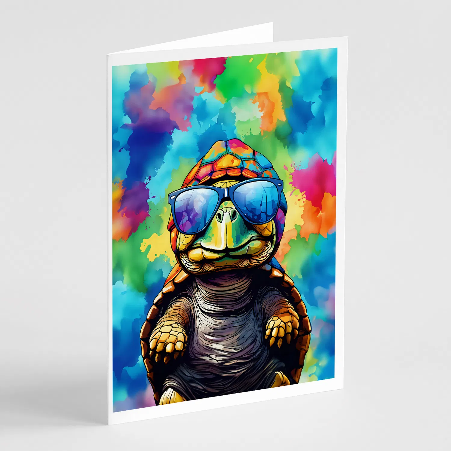 Hippie Animal Tortoise Turtle Greeting Cards Pack of 8 Blank Cards with Envelopes…