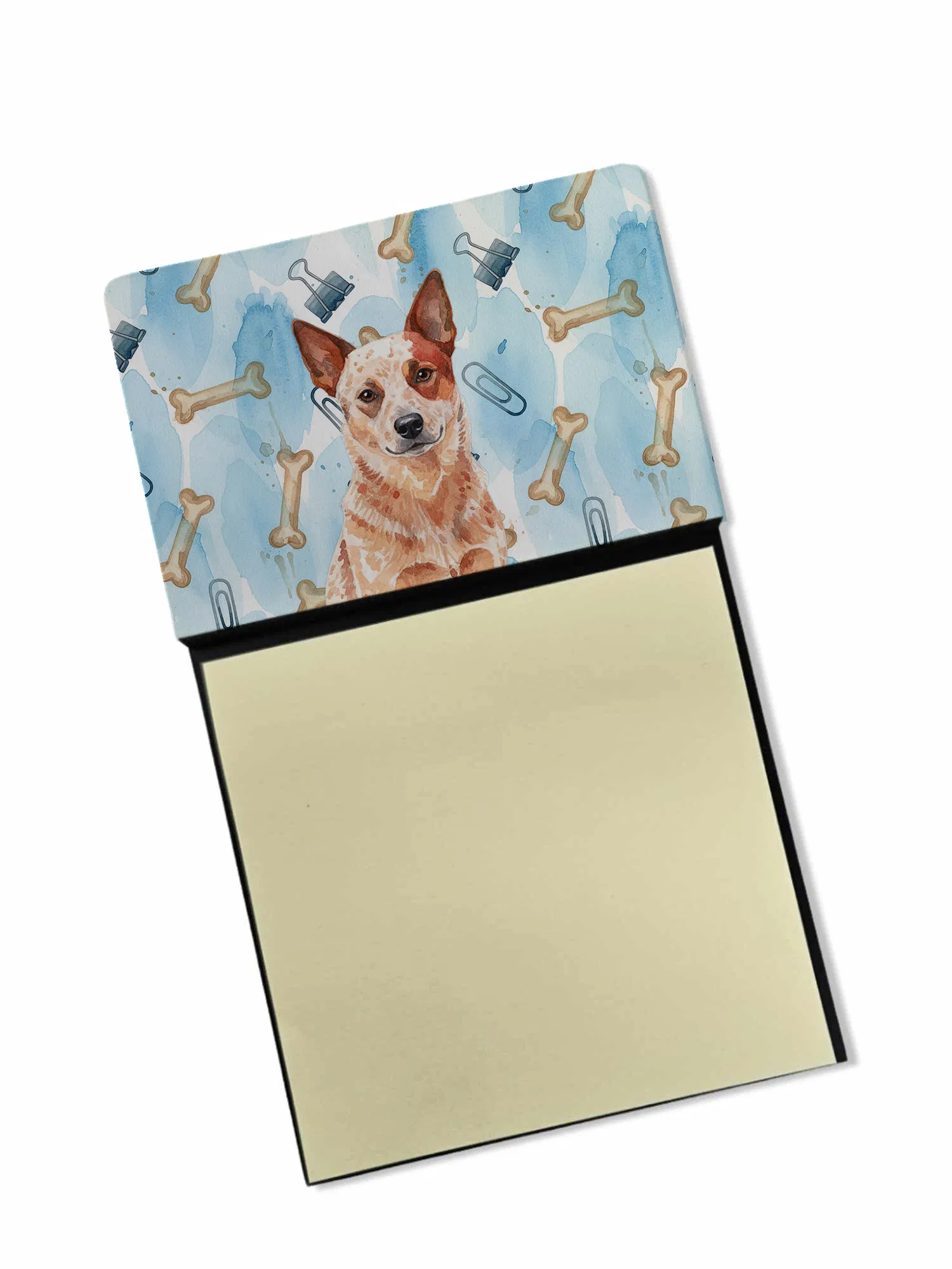 Red Heeler Australian Cattle Dog Coworker Watercolor Sticky Note Holder Refillable…