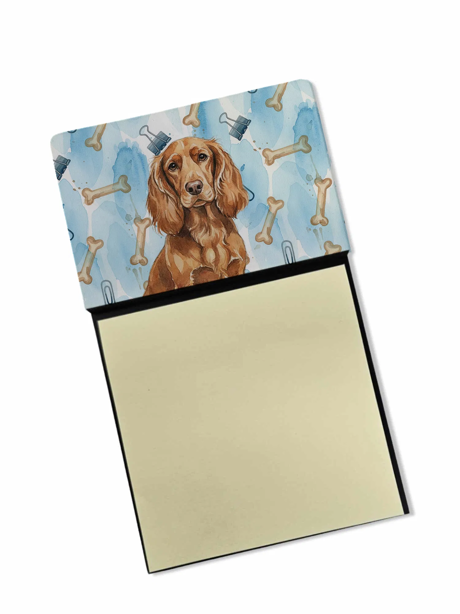 Boykin Spaniel Coworker Watercolor Sticky Note Holder Refillable Dispenser Desk Accessory…