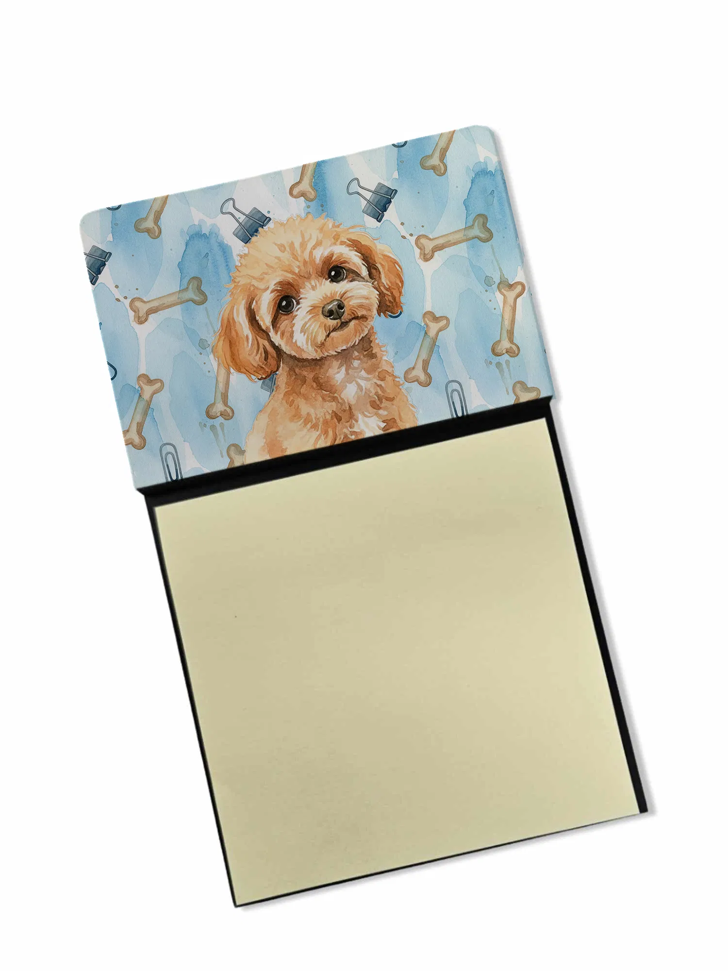 Toy Apricot Poodle Coworker Watercolor Sticky Note Holder Refillable Dispenser Desk…
