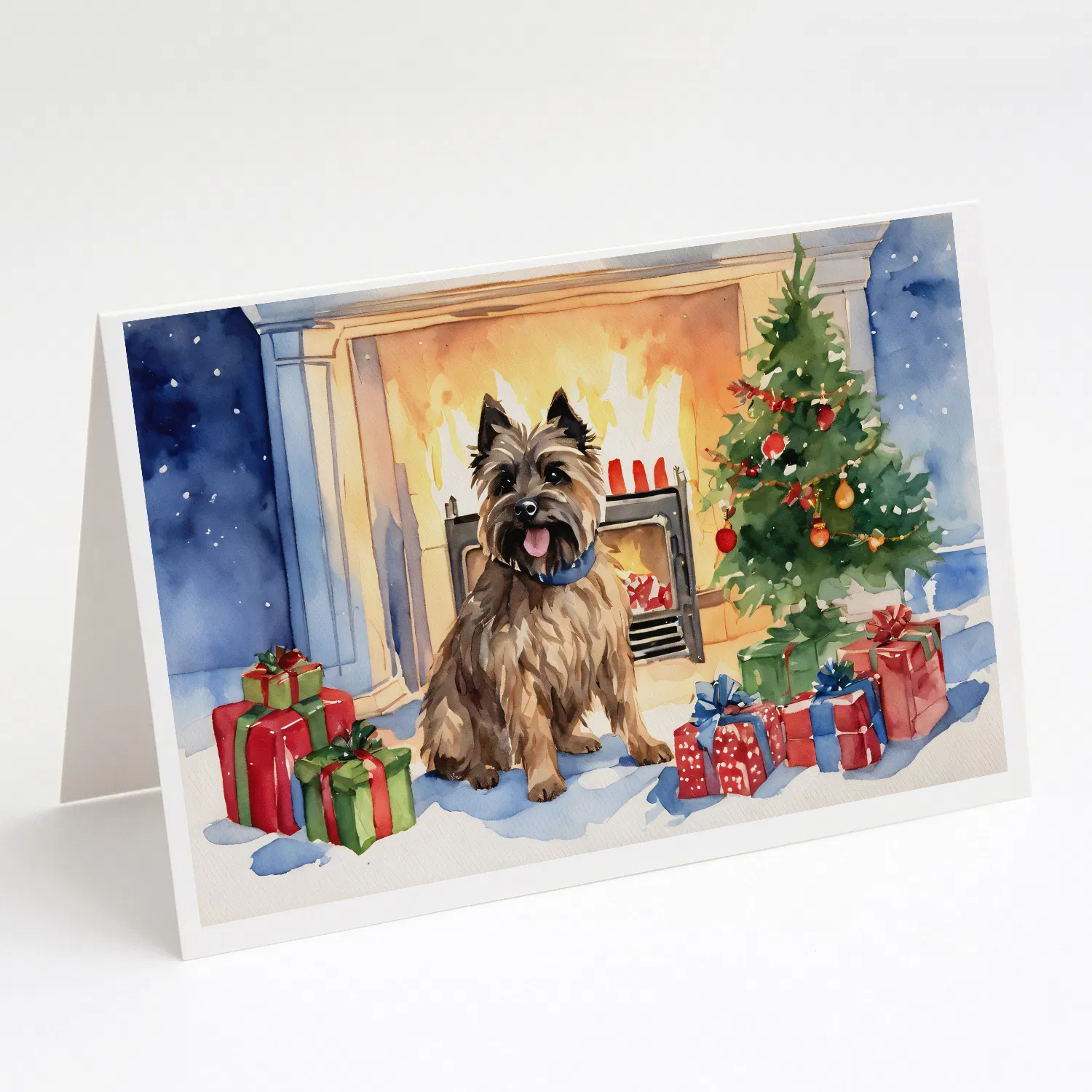 Cairn Terrier Christmas Greeting Cards Pack of 8 Blank Cards with Envelopes Whimsical A7…