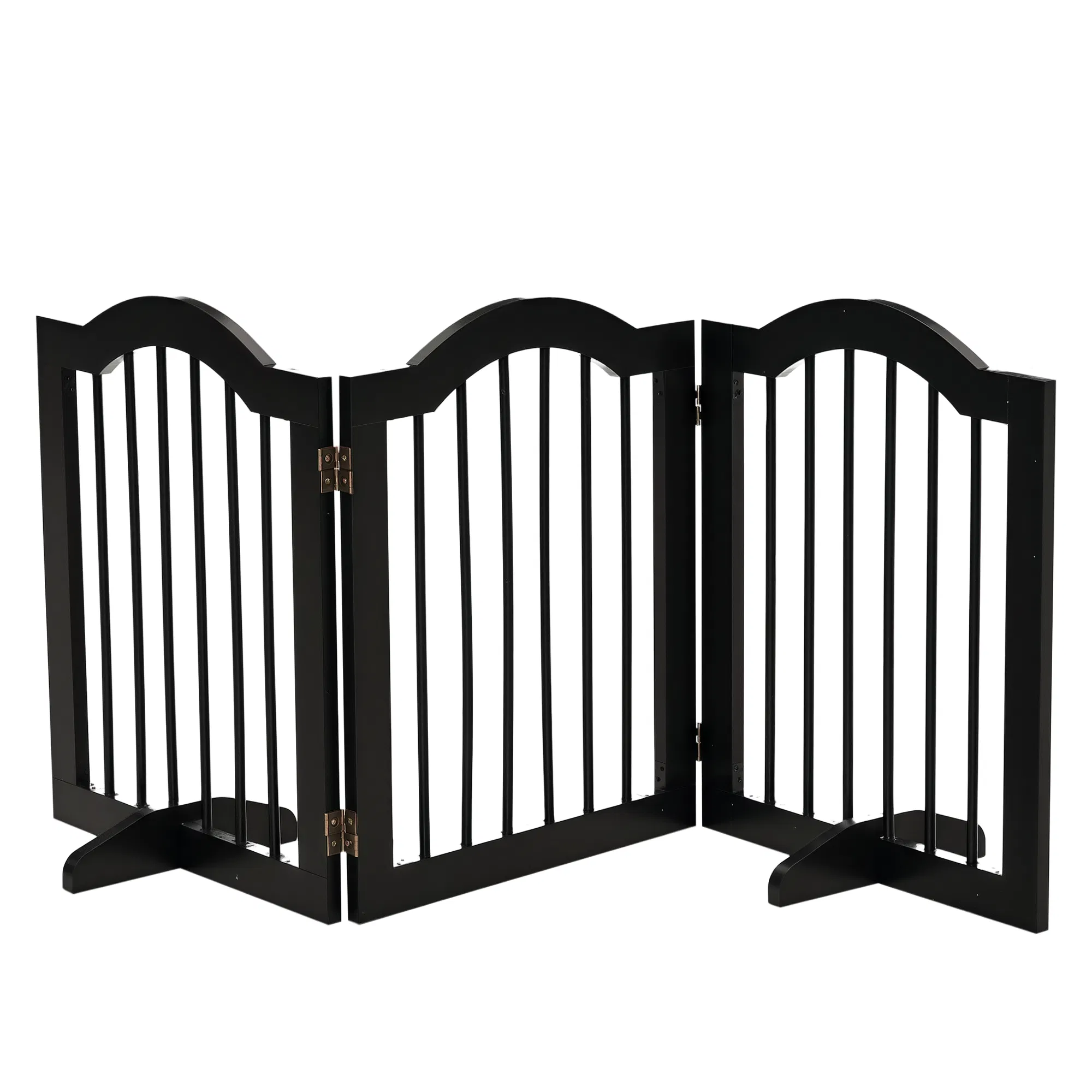 24"H Foldable Dog Gate, 3 Panels Freestanding Pet Gate Barriers Indoor with Support Feet…