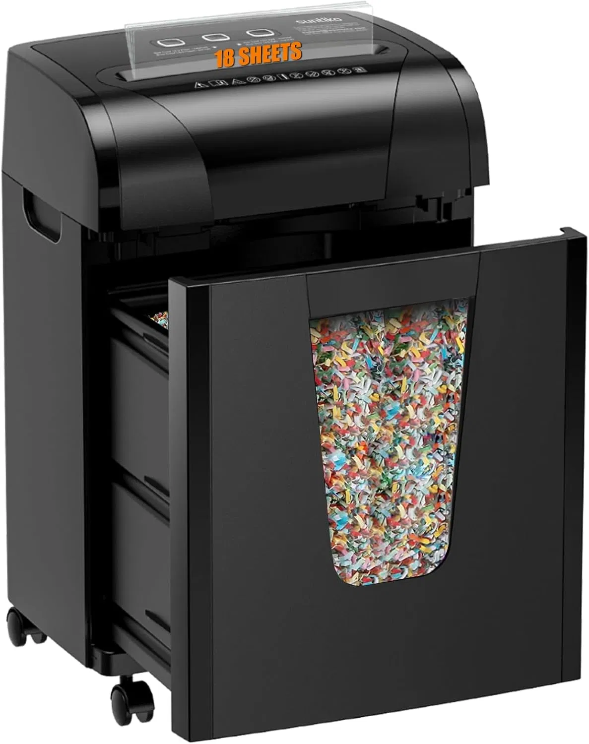 Paper Shredder, 18-Sheet Cross Cut Level P-4, Shred Paper/Credit Card/CD, with Large Pull…