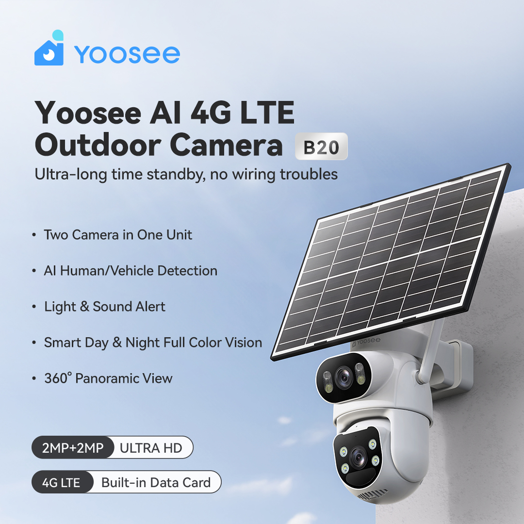 Smart 4G LTE Battery Outdoor PTZ Camera With Solar Panel 2.5K -GW-B20-CN