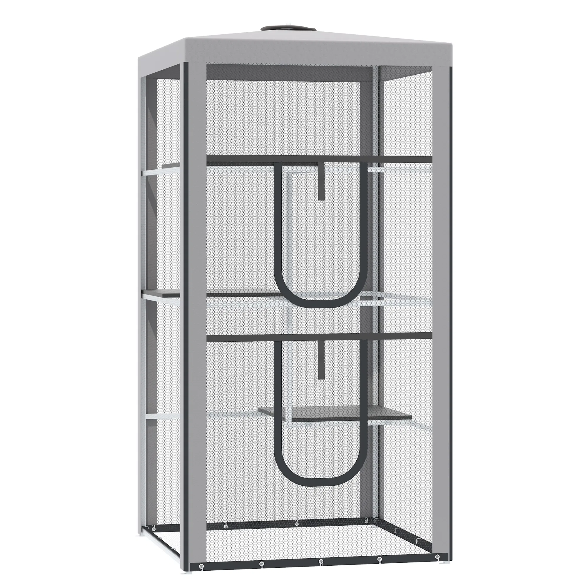 79" Cat Cage, Large Outdoor Kitten House, Indoor Cage Pet Kennel Playpen with 3 Platforms…