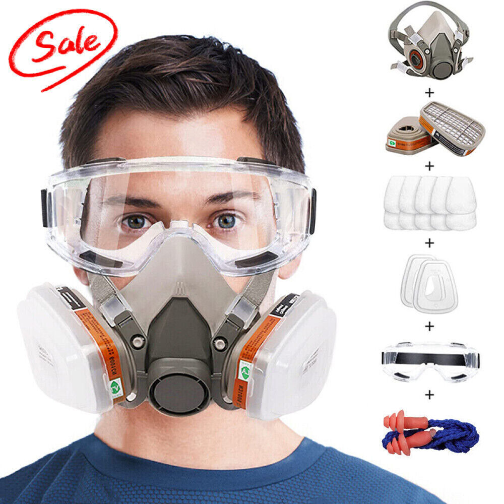 17-in-1 Full Face Mask 6200 Gas Mask Facepiece Spray Respirator Filter Chemical