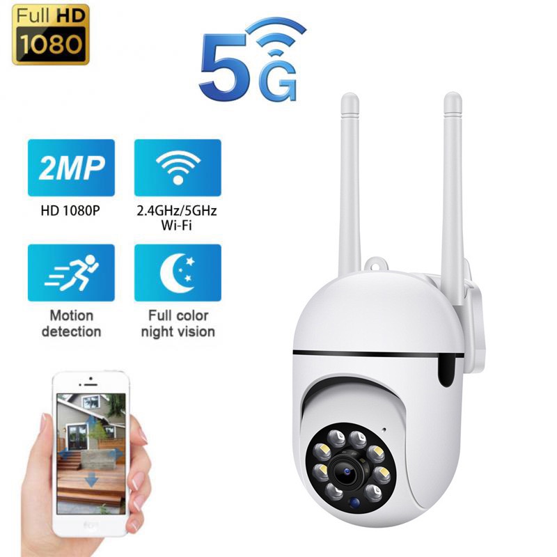 1080P Outdoor Wired WiFi PTZ Security Camera, 2.4G&5GWiFi, Auto Tracking, 2 Way Audio…