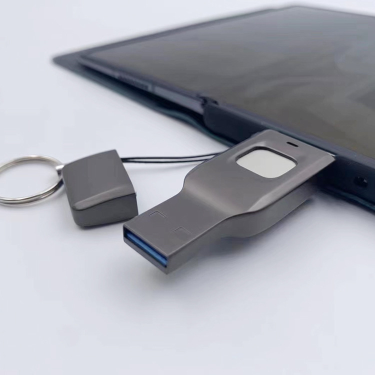 Fingerprint USB Disk Encrypted Data Security Computer Cellphone Dual-use