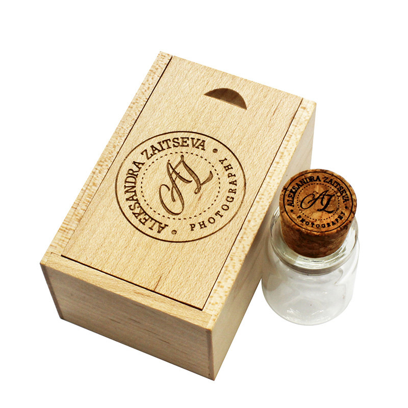 Personalized Wood Lettering Drift Bottle Storage Disk