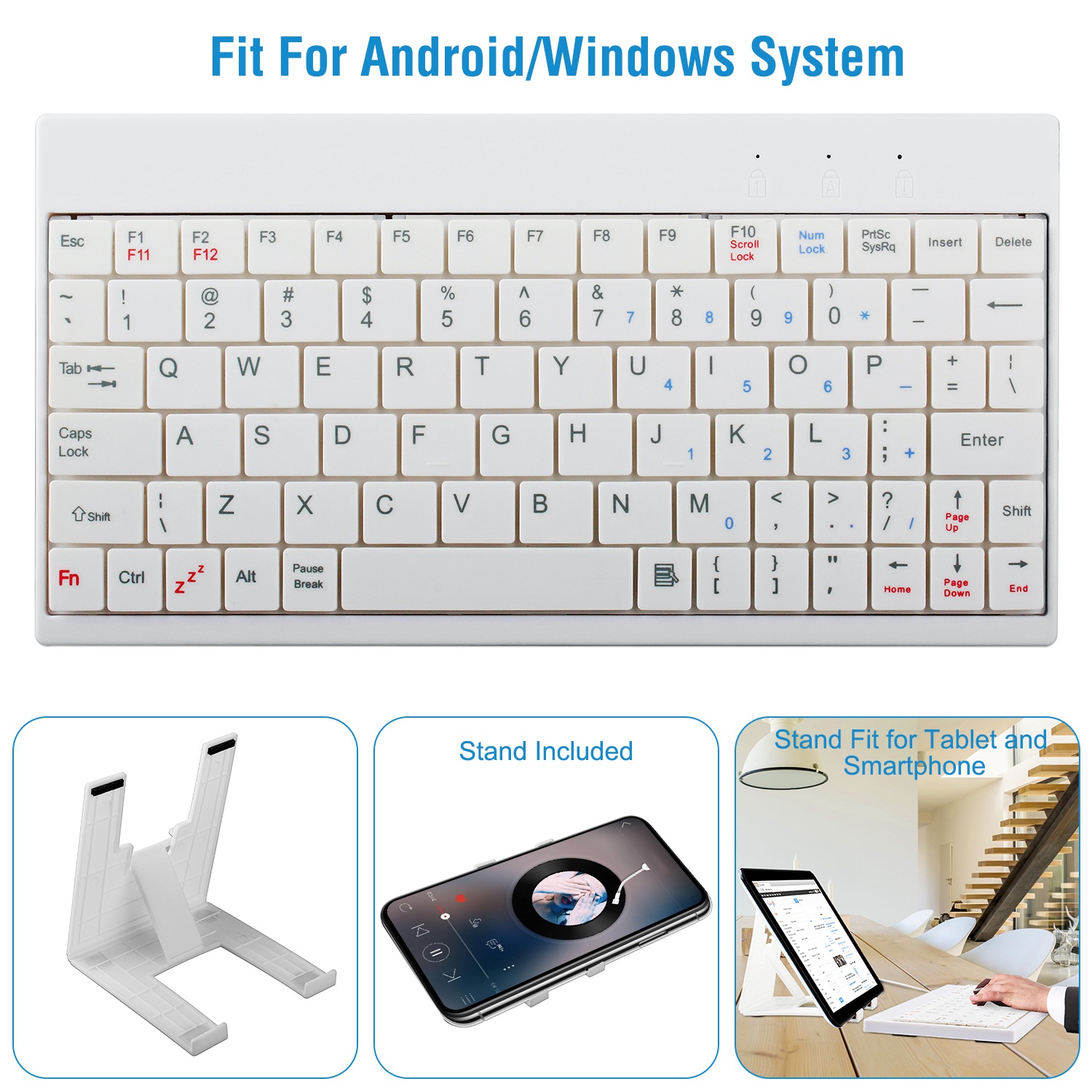 80 Keys Wired Keyboard Mini USB Connector Keyboard Portable Durable Keyboard With Carry…