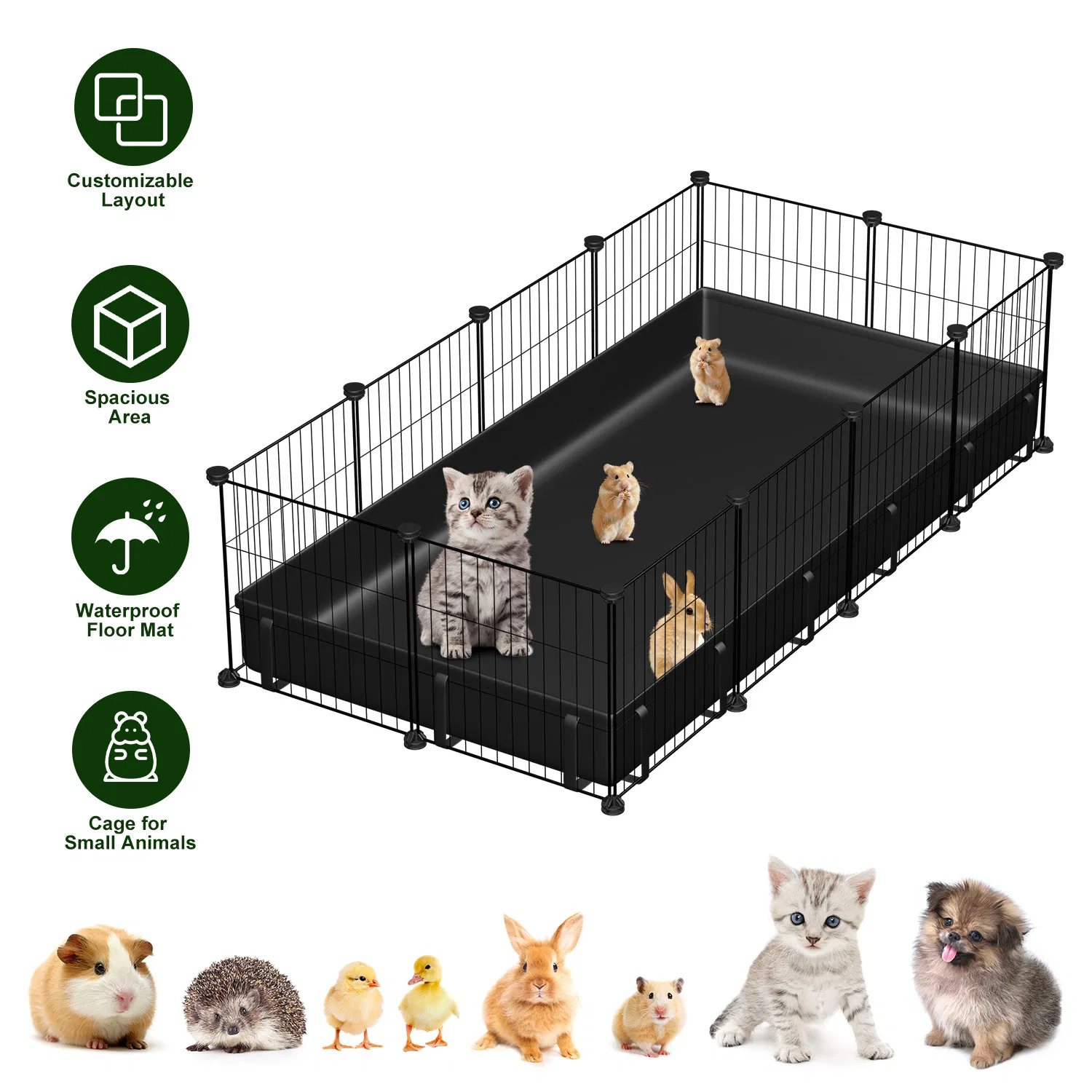 DIY Assemble Metal Small Pet Play Enclosure Multiple Layout Options,Small Animal Playpen…