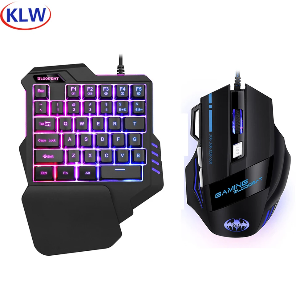 RGB Backlit Gaming Keyboard And Mouse Combo One-Handed Keypad with 3200 DPI Mouse Game…