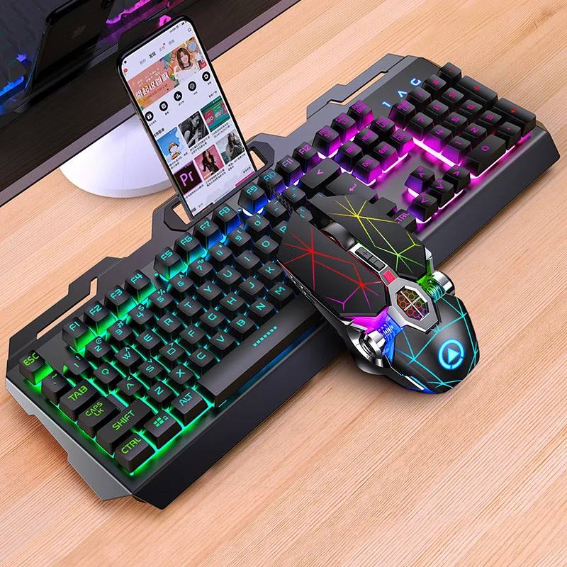 GX2 Wired Combination 104 Keys Mechanical Feel Keyboard and Mouse Replaceable Waterproof…