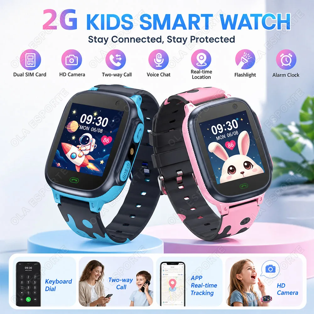 Kids Smart Watch SOS Real-time Location Camera Flashlight Dialing Keyboard Two-way Call…