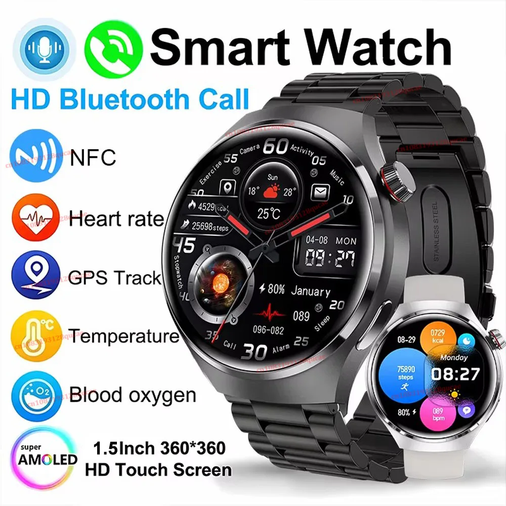 Smart Watch Men AMOLED HD Screen GPS Motion Trajectory Heart Rate Bluetooth Call…