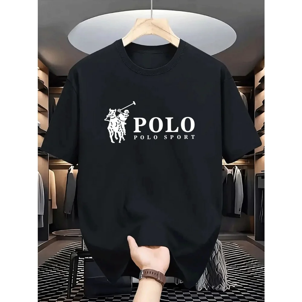 Classic Graphic Print T-shirt Polyester Crew Neck Regular Fit Men Women Daily Wear Tops