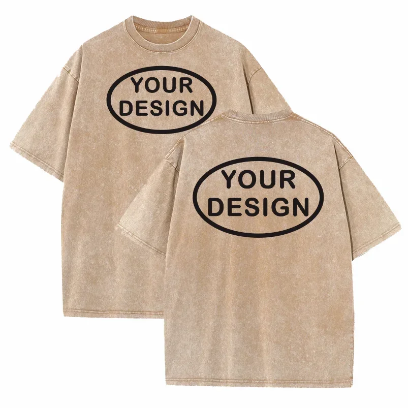 Custom T-shirt with Hip-hop Street Team Logo Men's 230G Pure Cotton, Loose Fit…