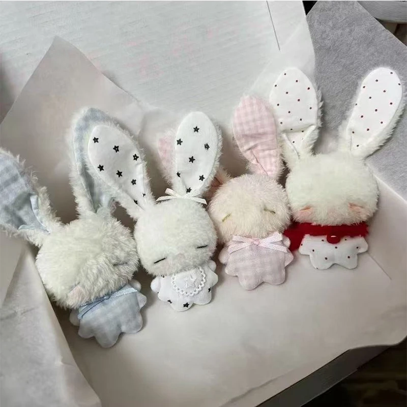 Kawaii New Mini Angel Bunny Plush Keychain Cute Soft Rabbit Stuffed Toy Hanging Pendant