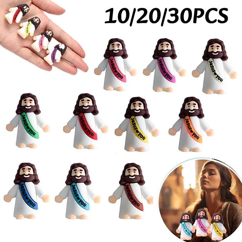 10-50PC Mini Jesus Statue Set Decor Easter Cartoon Jesus Toys Festive Party Scene Decor…