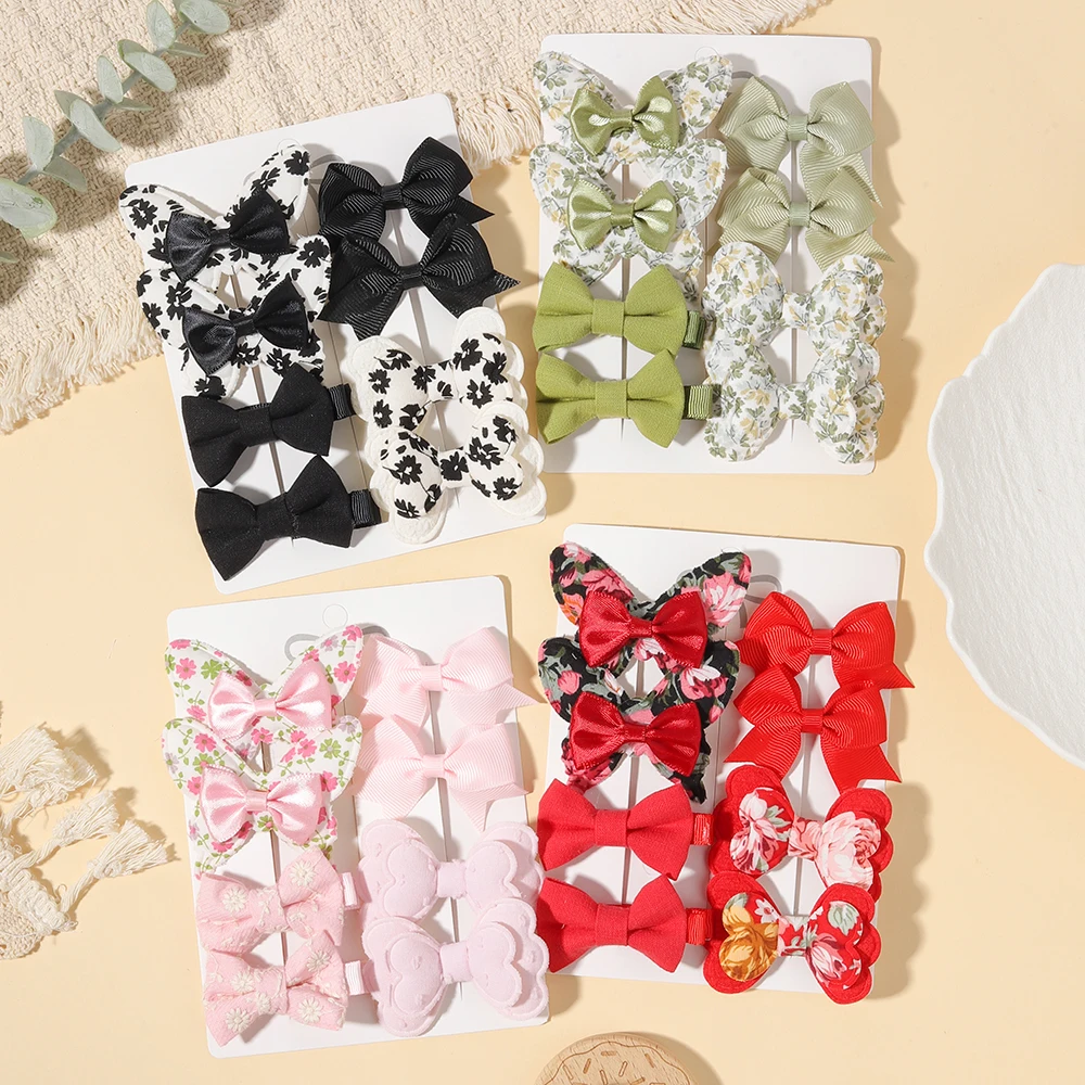 1 Set of Bow Printed Hair Clips Princess Girl Children and Teenagers Autumn and Winter…