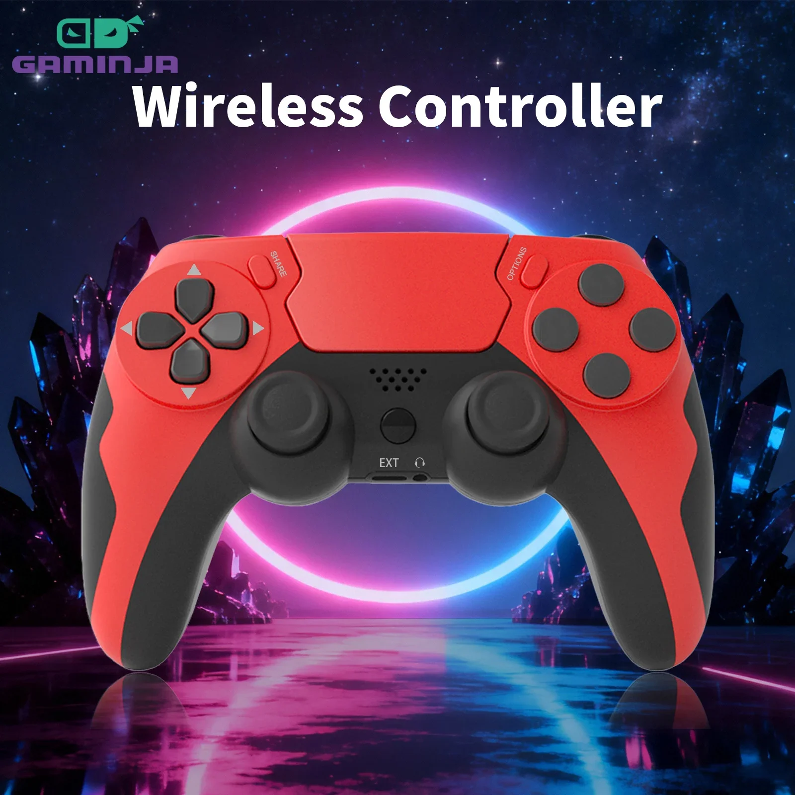 GAMINJA New Wireless Gamepad P48 with Six Axis Gyroscope Game Controller For PS4 PS3…