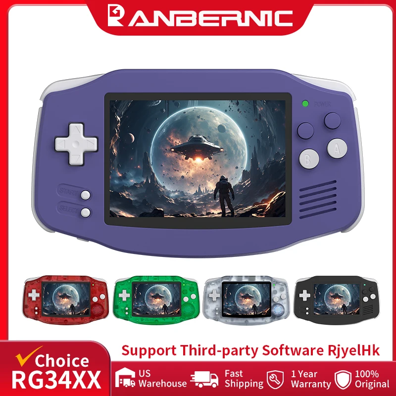 ANBERNIC RG34XX Retro Handheld Game Console 3.4" IPS Screen Linux 64-bit Video Gaming…